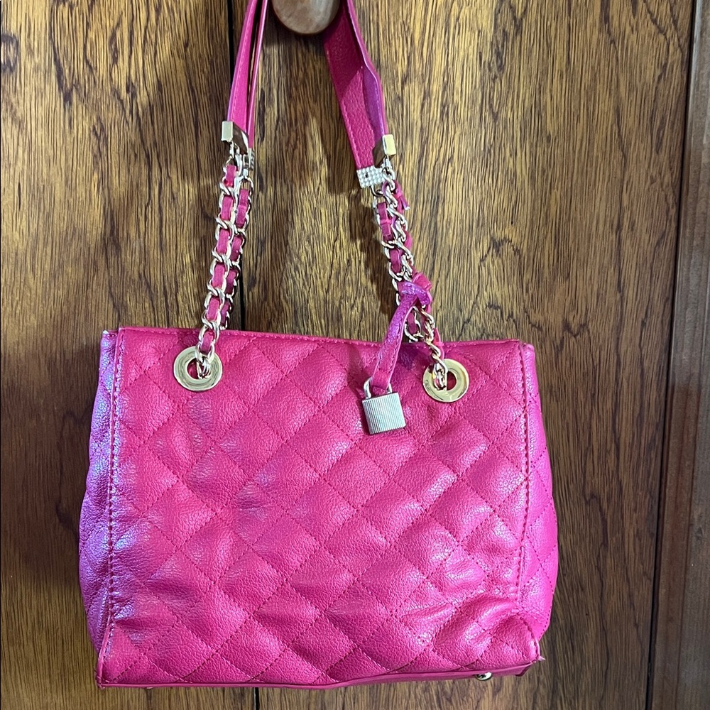 Charming Charlie Pink Quilted Chain Shoulder Bag